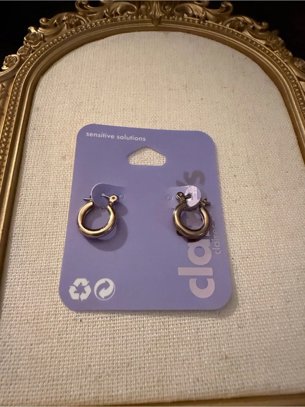 Claire's Gold sensitive solutions Hoop Earrings